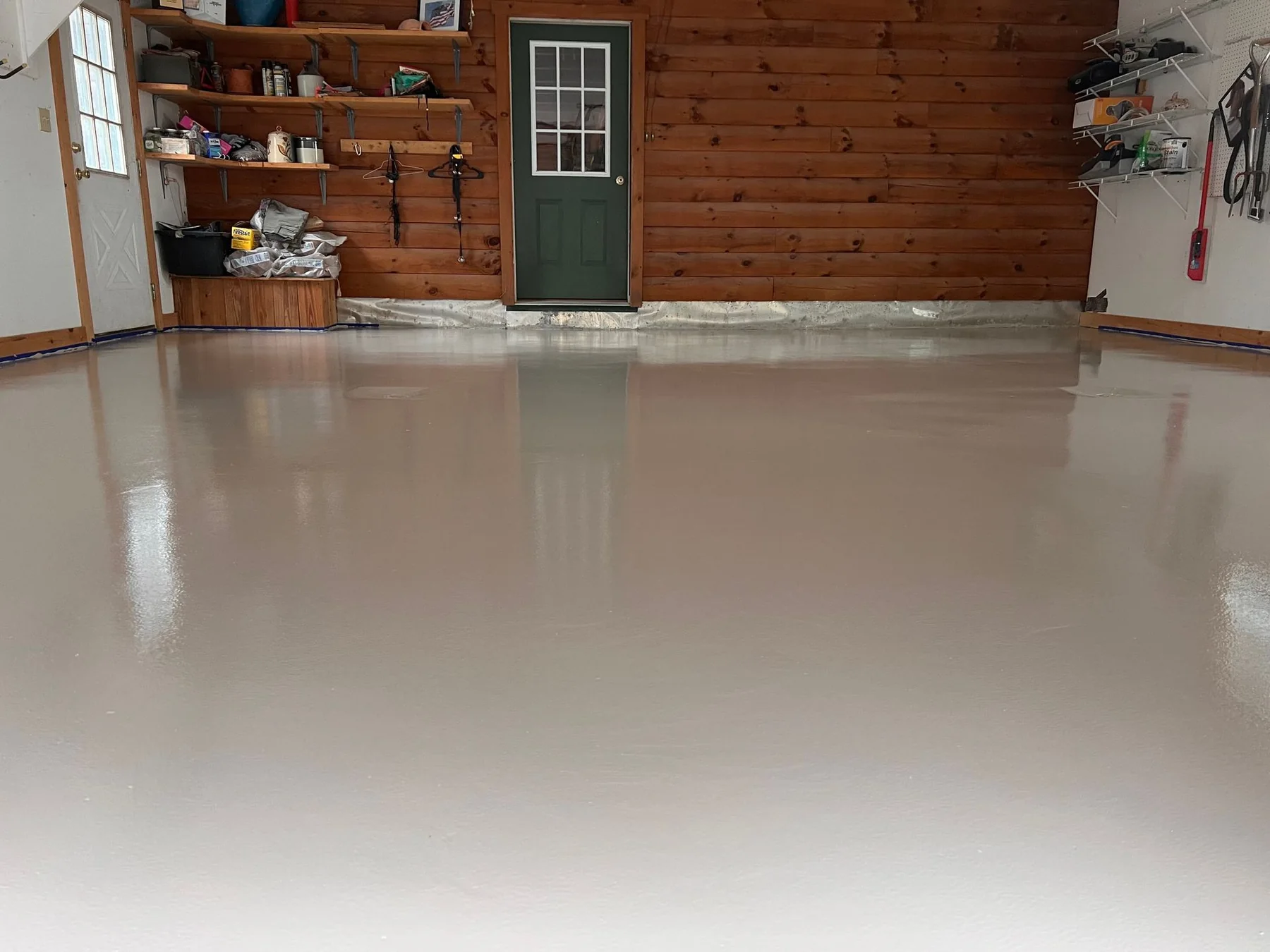 Garage floor finish work by Premier Painting Solutions