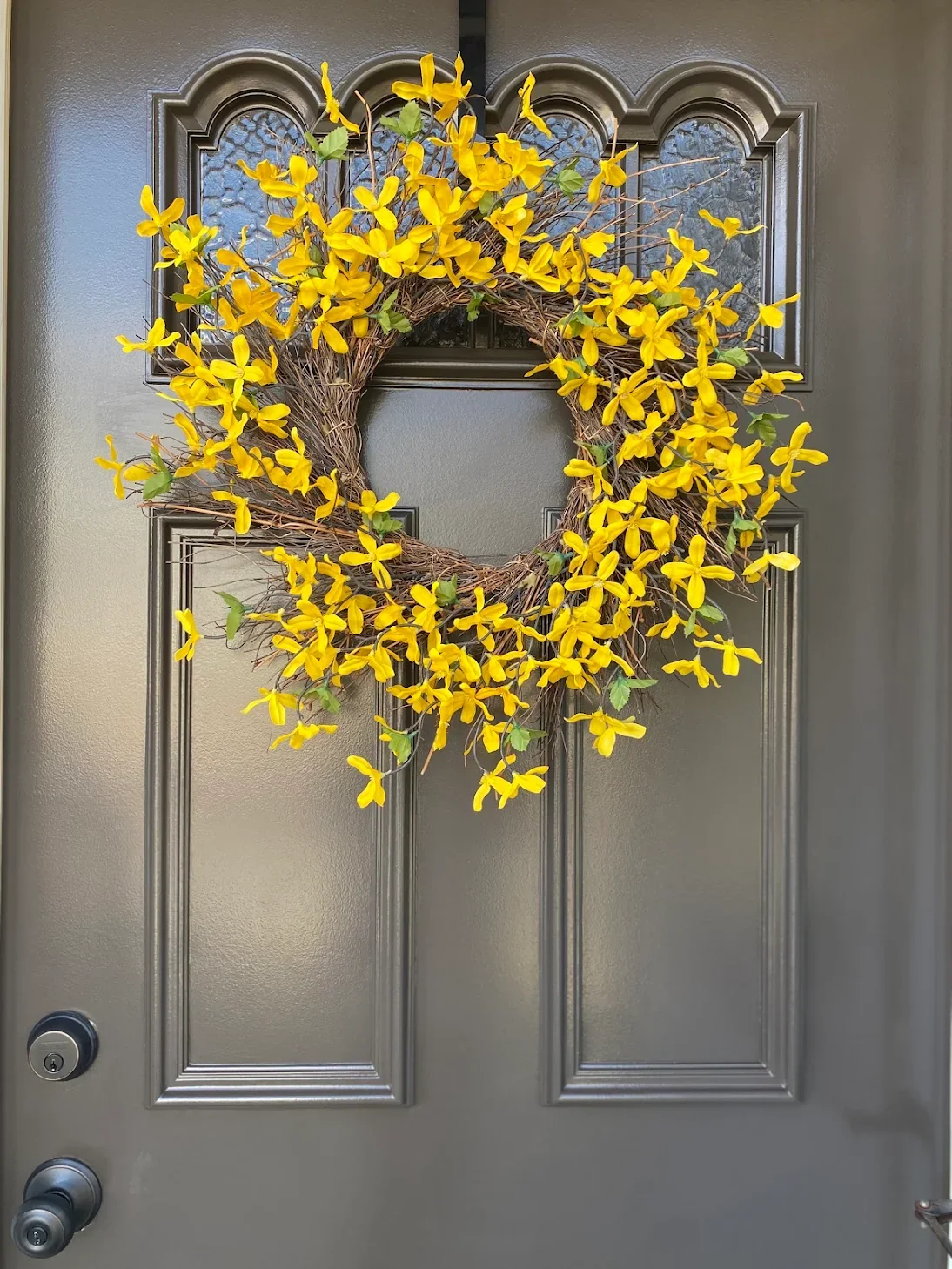 Painted front door detail work by Premier Painting Solutions